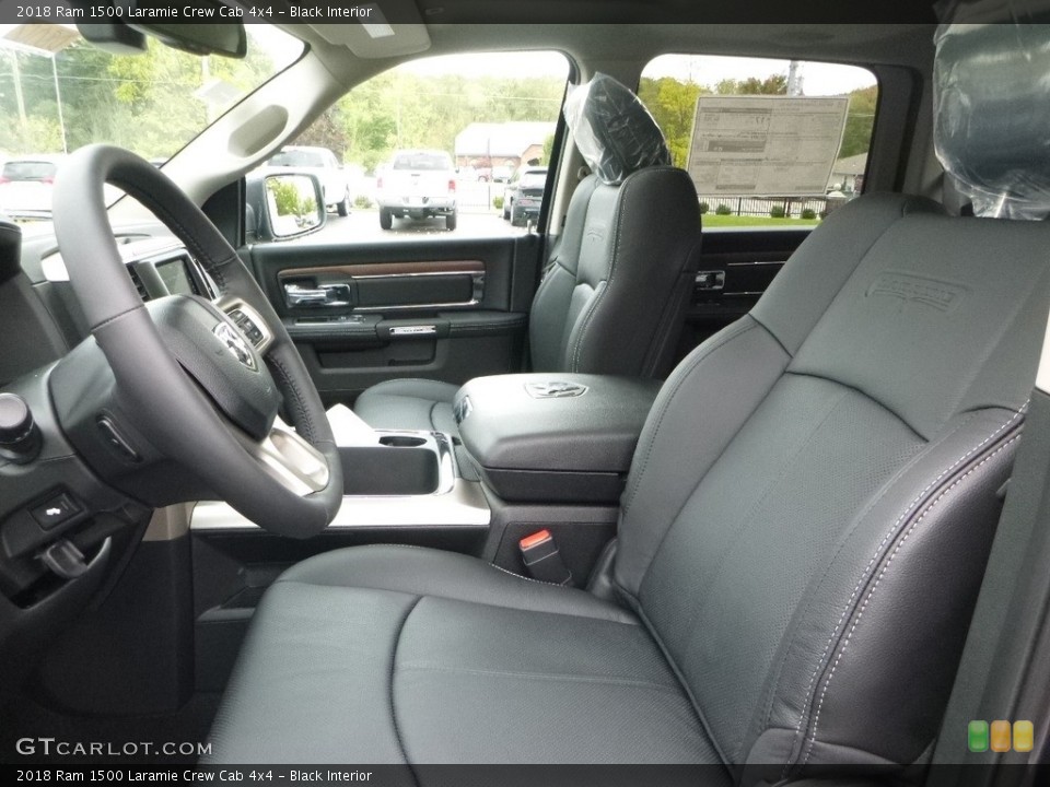 Black Interior Front Seat for the 2018 Ram 1500 Laramie Crew Cab 4x4 #122745486