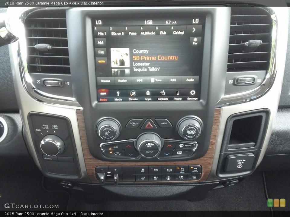 Black Interior Controls for the 2018 Ram 2500 Laramie Mega Cab 4x4 #122756378