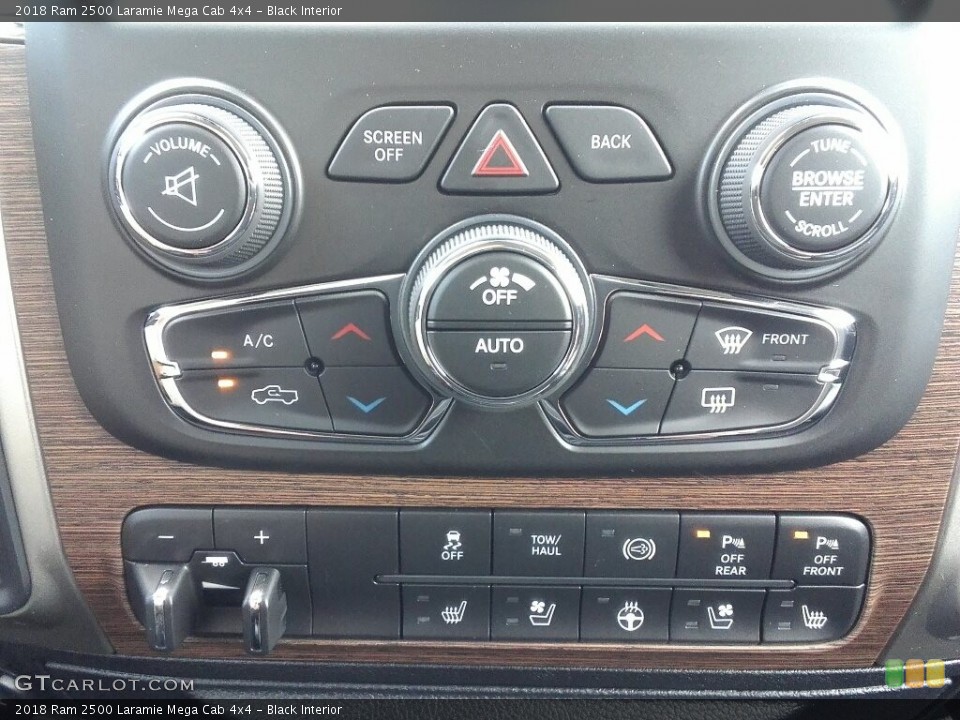 Black Interior Controls for the 2018 Ram 2500 Laramie Mega Cab 4x4 #122756561