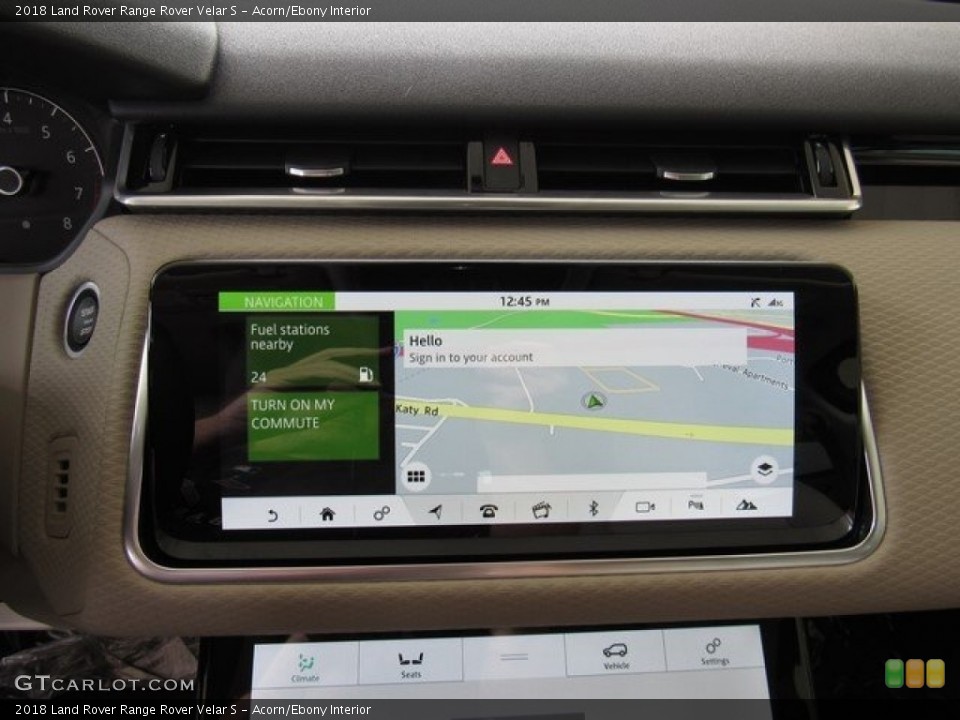 Acorn/Ebony Interior Navigation for the 2018 Land Rover Range Rover Velar S #122761418