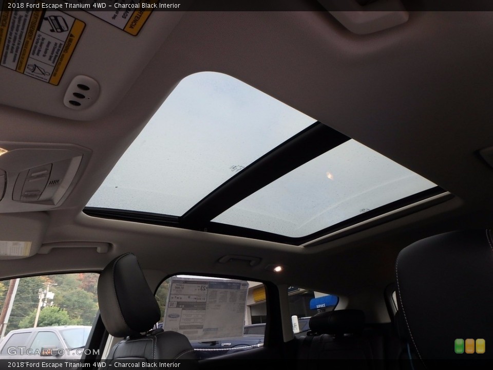 Charcoal Black Interior Sunroof for the 2018 Ford Escape Titanium 4WD #122770178