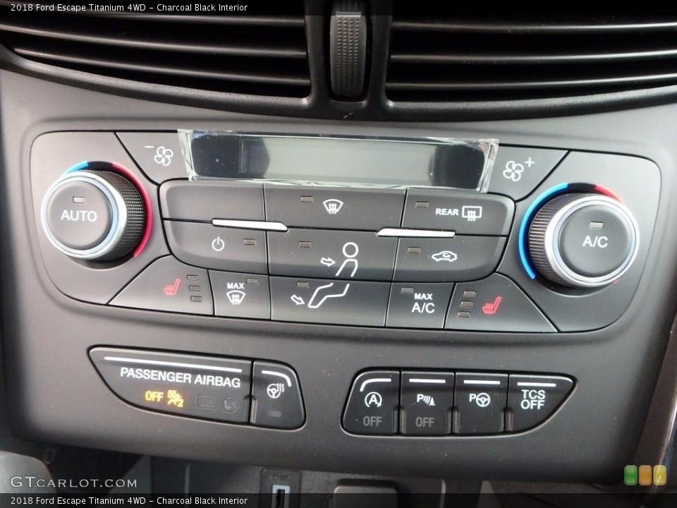 Charcoal Black Interior Controls for the 2018 Ford Escape Titanium 4WD #122770280