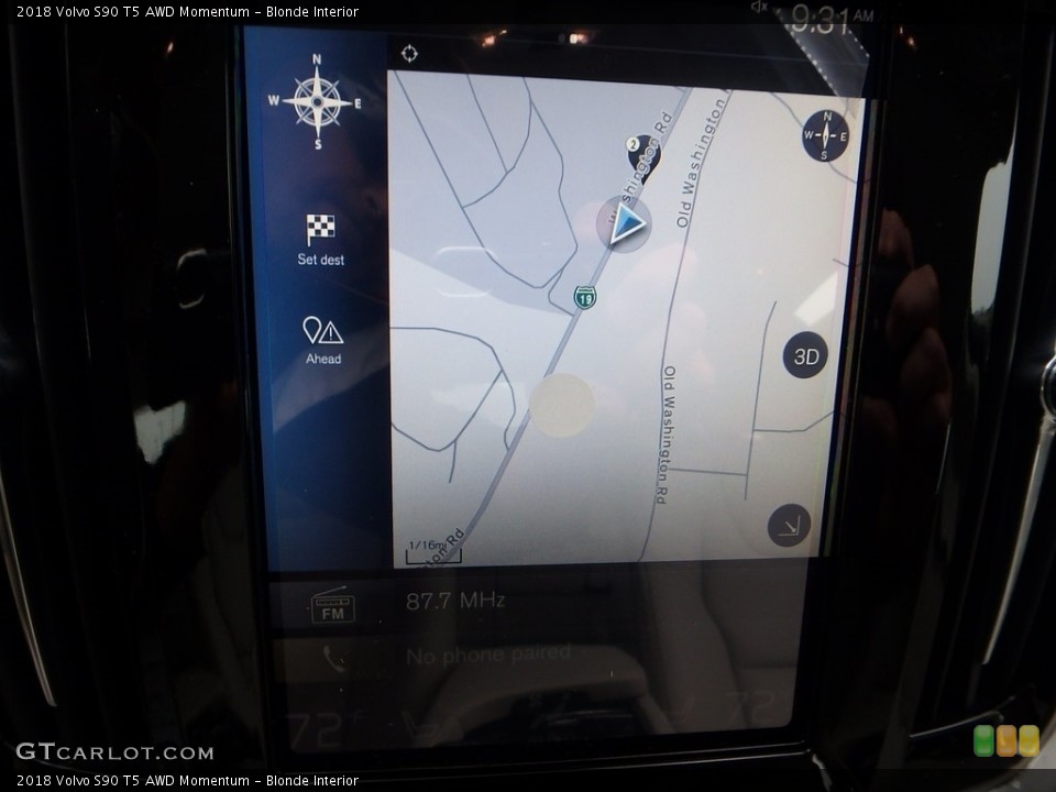 Blonde Interior Navigation for the 2018 Volvo S90 T5 AWD Momentum #122781098