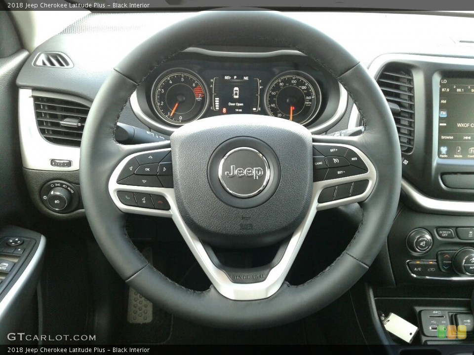 Black Interior Steering Wheel for the 2018 Jeep Cherokee Latitude Plus #122815070