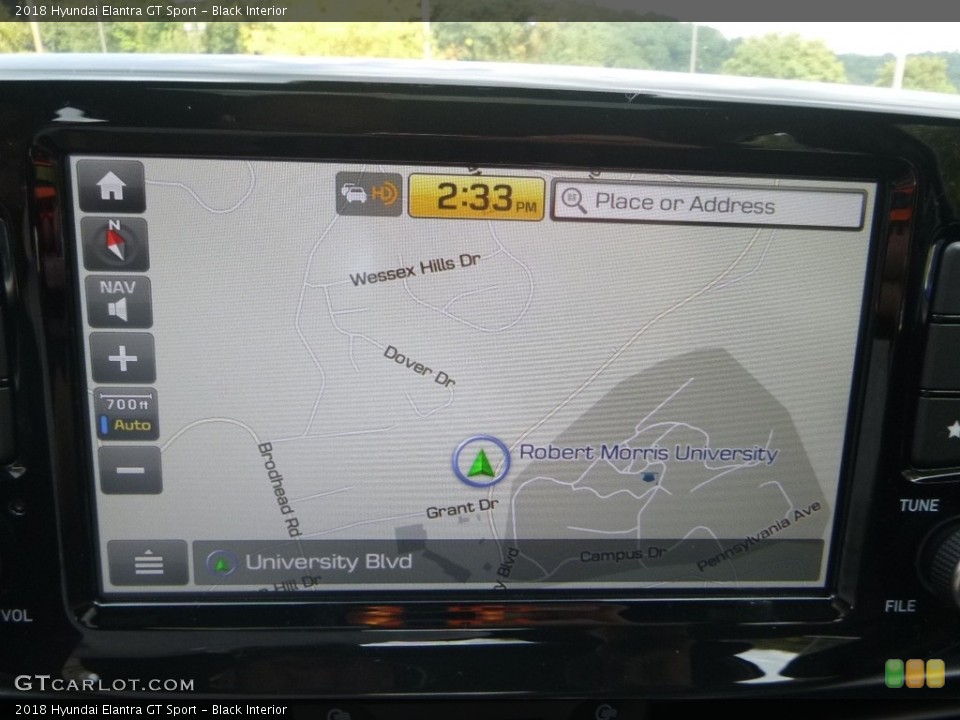 Black Interior Navigation for the 2018 Hyundai Elantra GT Sport #122823599
