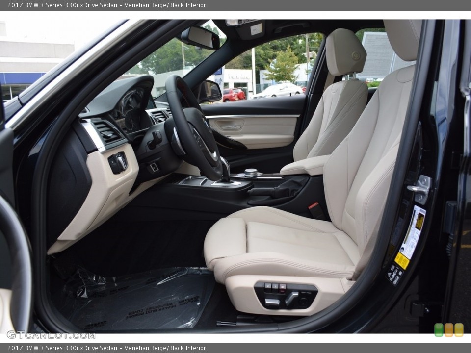 Venetian Beige/Black Interior Front Seat for the 2017 BMW 3 Series 330i xDrive Sedan #122831287