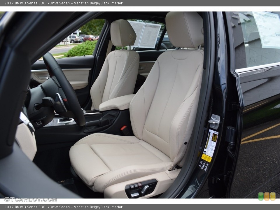 Venetian Beige/Black Interior Front Seat for the 2017 BMW 3 Series 330i xDrive Sedan #122831341