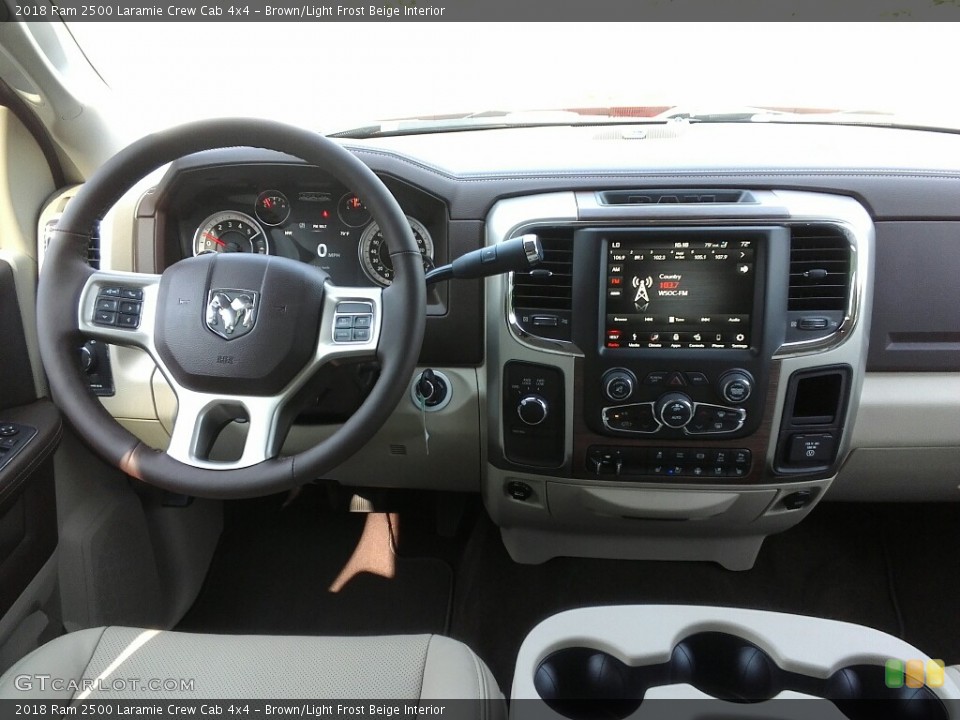 Brown/Light Frost Beige Interior Dashboard for the 2018 Ram 2500 Laramie Crew Cab 4x4 #122850106