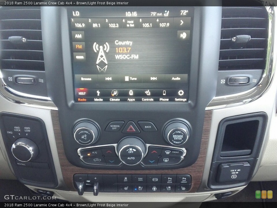 Brown/Light Frost Beige Interior Controls for the 2018 Ram 2500 Laramie Crew Cab 4x4 #122850202