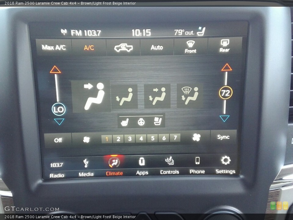 Brown/Light Frost Beige Interior Controls for the 2018 Ram 2500 Laramie Crew Cab 4x4 #122850259