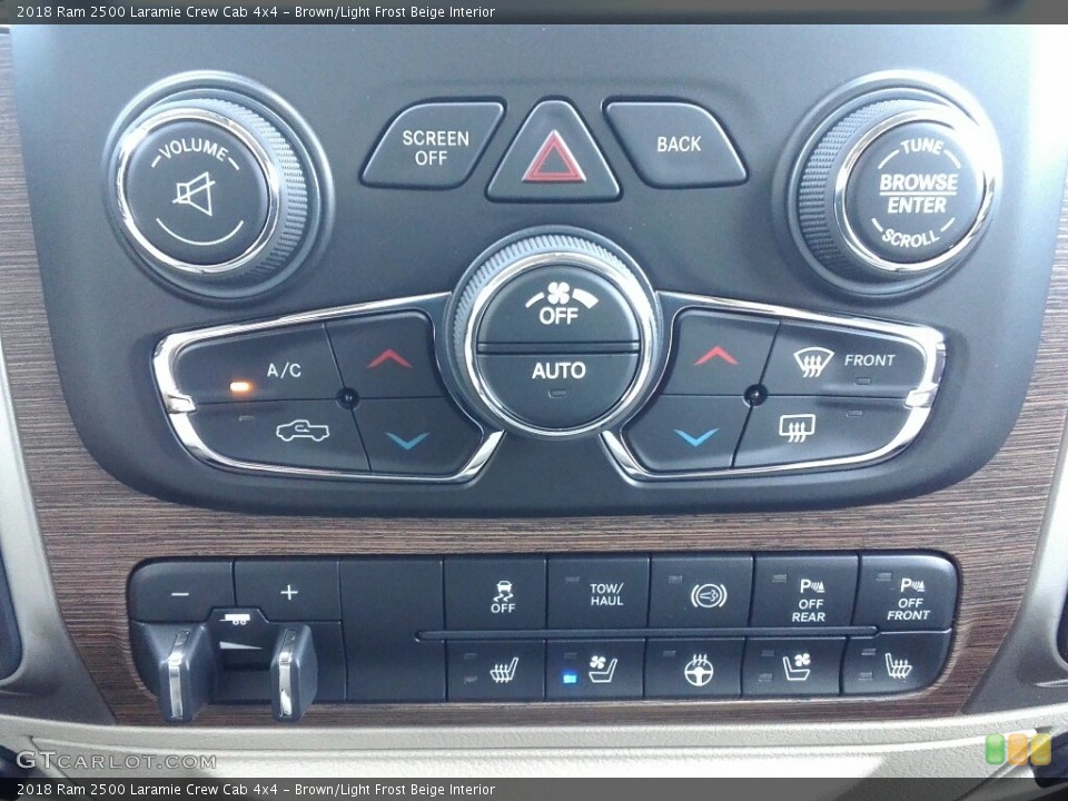 Brown/Light Frost Beige Interior Controls for the 2018 Ram 2500 Laramie Crew Cab 4x4 #122850334