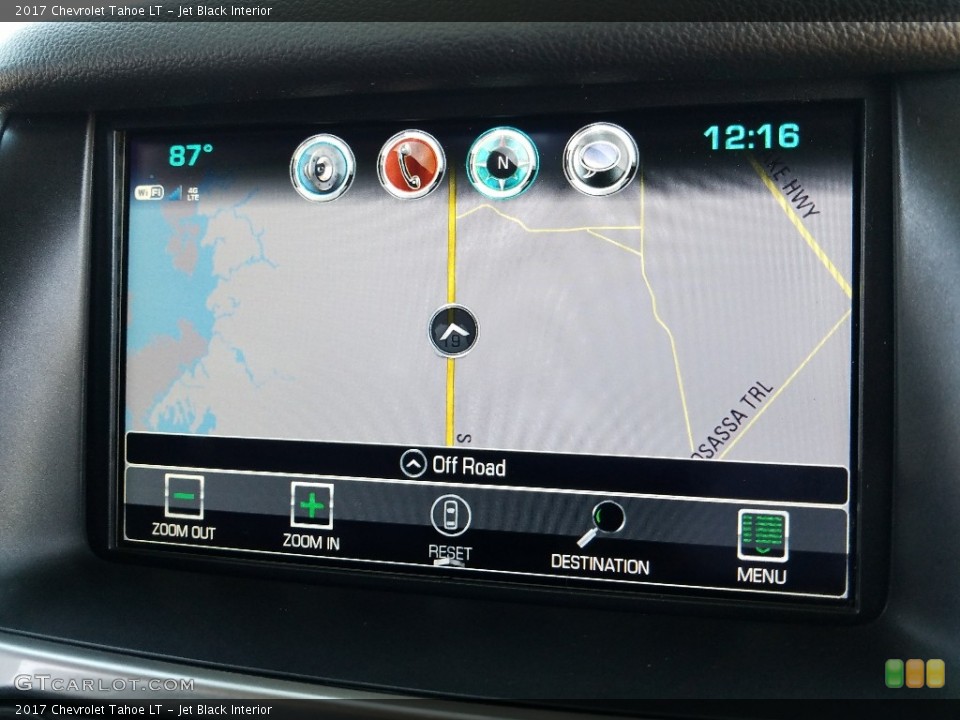 Jet Black Interior Navigation for the 2017 Chevrolet Tahoe LT #122850622