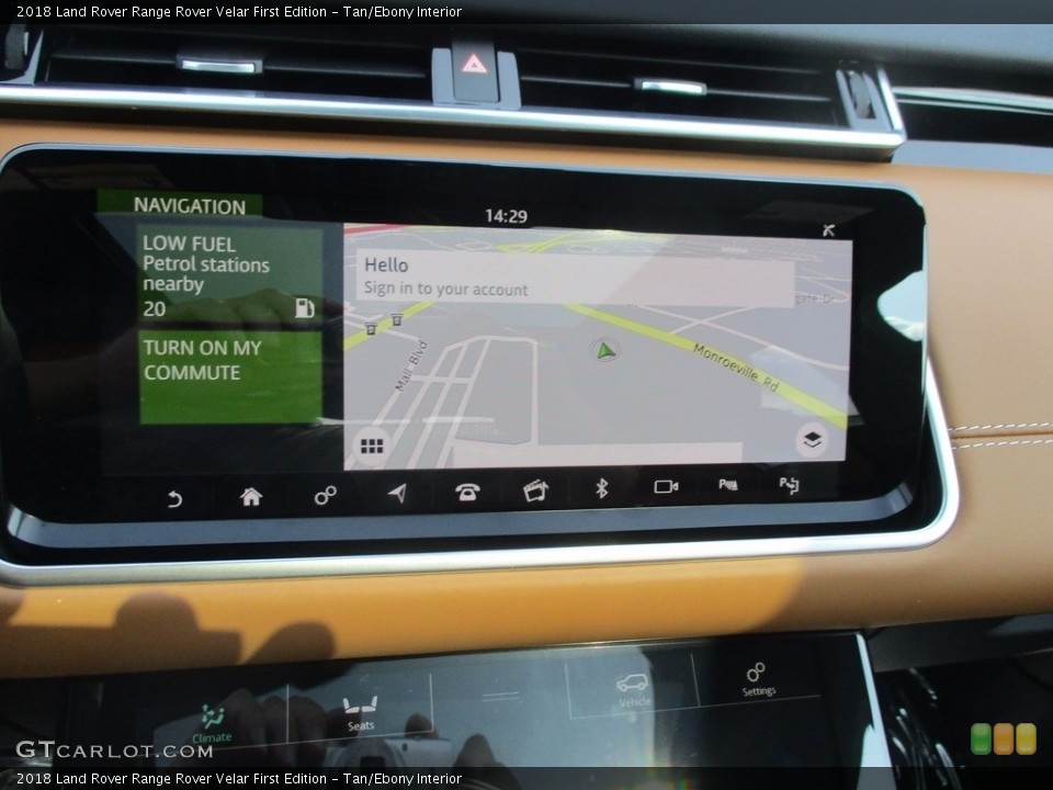 Tan/Ebony Interior Navigation for the 2018 Land Rover Range Rover Velar First Edition #122880900