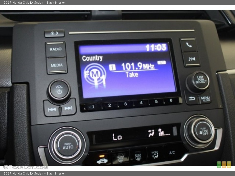 Black Interior Controls for the 2017 Honda Civic LX Sedan #122937679