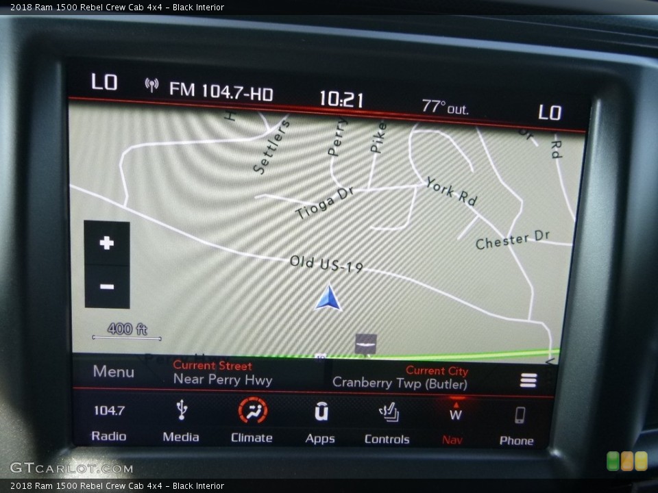 Black Interior Navigation for the 2018 Ram 1500 Rebel Crew Cab 4x4 #122941483