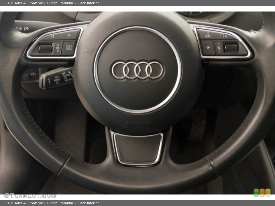 Black Interior Steering Wheel for the 2016 Audi A3 Sportback e-tron Premium #122955169