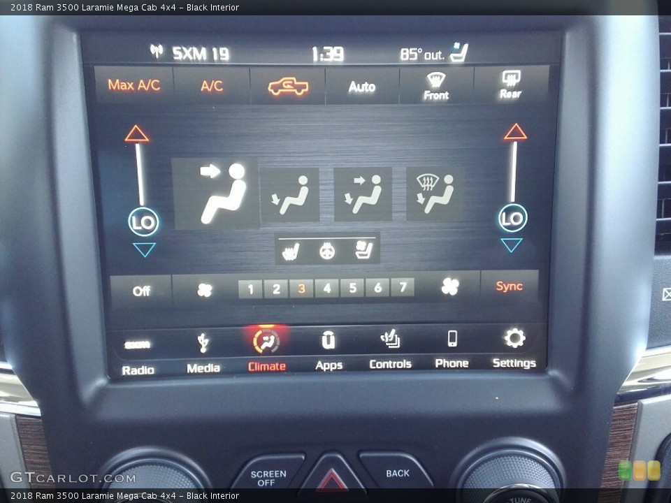 Black Interior Controls for the 2018 Ram 3500 Laramie Mega Cab 4x4 #122975343