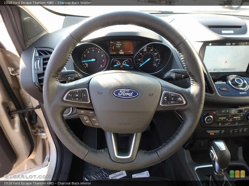 Charcoal Black Interior Steering Wheel for the 2018 Ford Escape Titanium 4WD #122998214