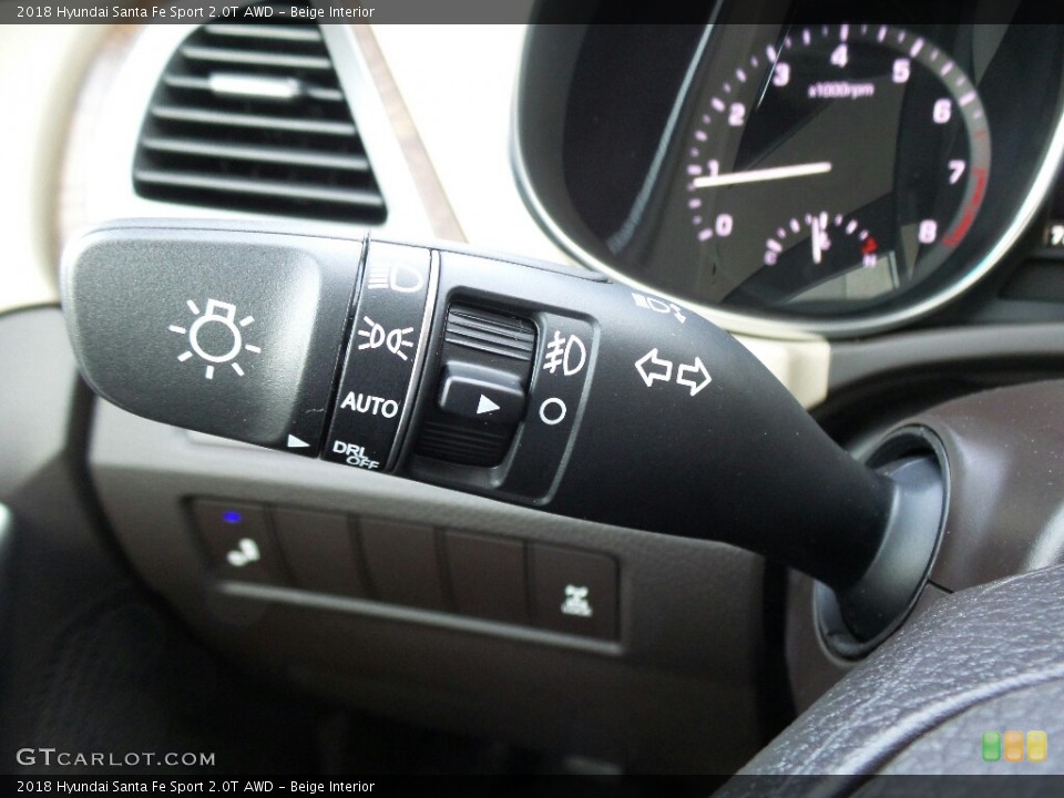 Beige Interior Controls for the 2018 Hyundai Santa Fe Sport 2.0T AWD #122998236