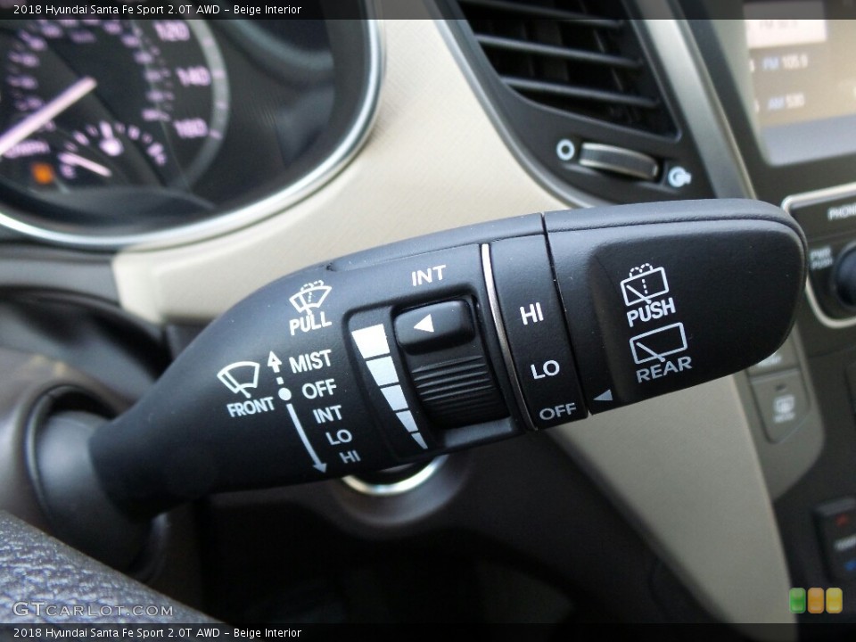Beige Interior Controls for the 2018 Hyundai Santa Fe Sport 2.0T AWD #122998260