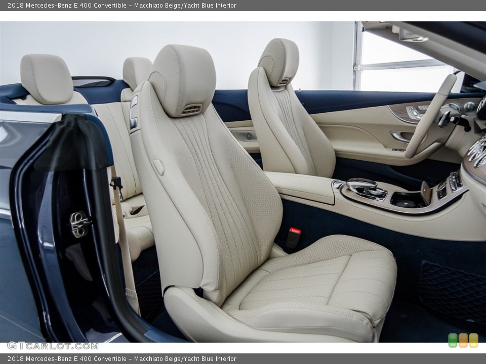 Macchiato Beige/Yacht Blue Interior Photo for the 2018 Mercedes-Benz E 400 Convertible #123005271