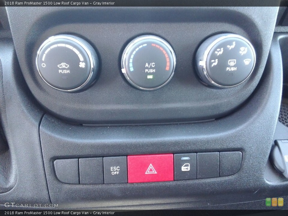 Gray Interior Controls for the 2018 Ram ProMaster 1500 Low Roof Cargo Van #123016404