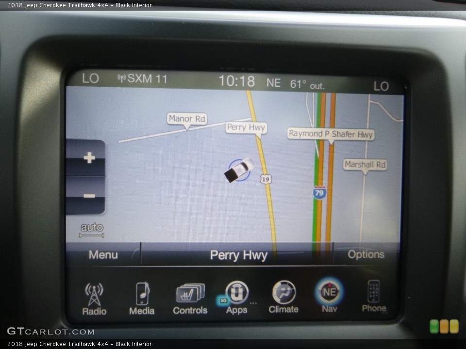 Black Interior Navigation for the 2018 Jeep Cherokee Trailhawk 4x4 #123018150
