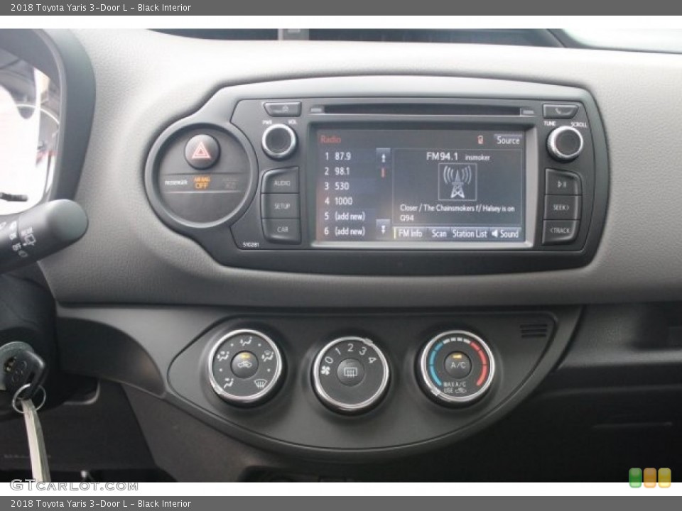 Black Interior Controls for the 2018 Toyota Yaris 3-Door L #123028143