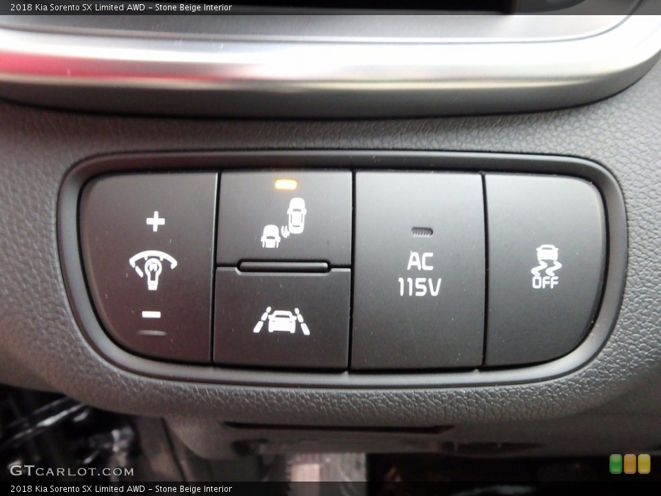 Stone Beige Interior Controls for the 2018 Kia Sorento SX Limited AWD #123042369