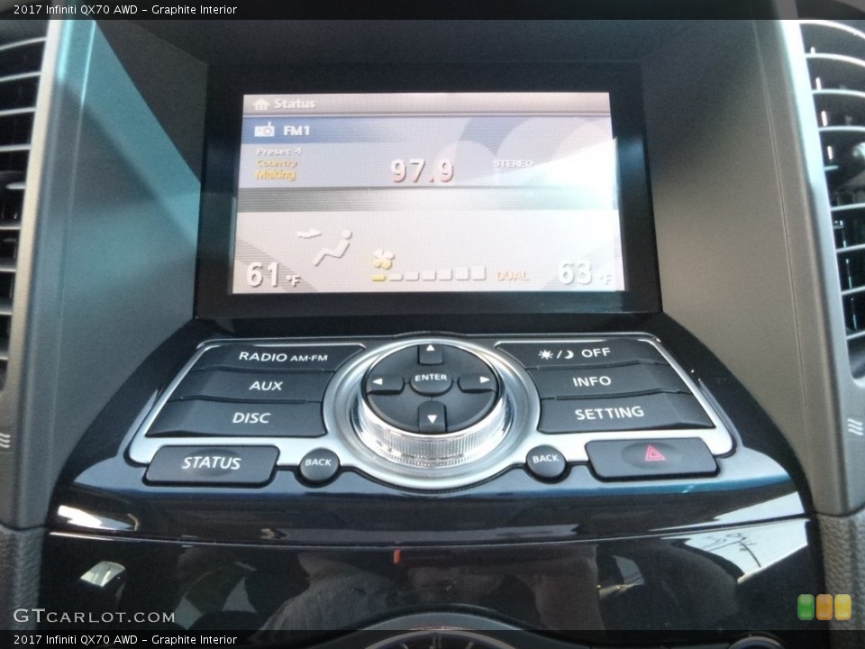 Graphite Interior Controls for the 2017 Infiniti QX70 AWD #123050586