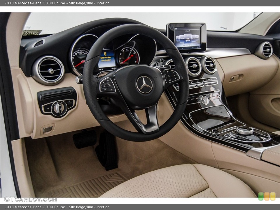 Silk Beige/Black Interior Dashboard for the 2018 Mercedes-Benz C 300 Coupe #123056239