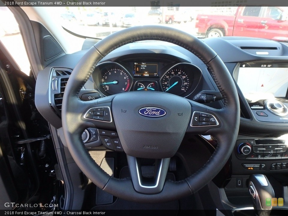 Charcoal Black Interior Steering Wheel for the 2018 Ford Escape Titanium 4WD #123100684