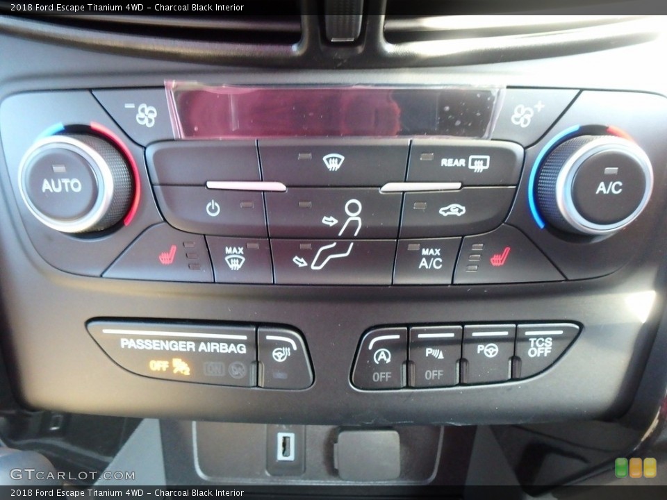 Charcoal Black Interior Controls for the 2018 Ford Escape Titanium 4WD #123100705