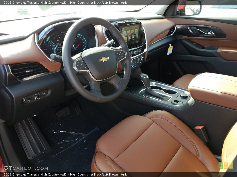 High Country Jet Black/Loft Brown Interior Photo for the 2018 Chevrolet Traverse High Country AWD #123133601