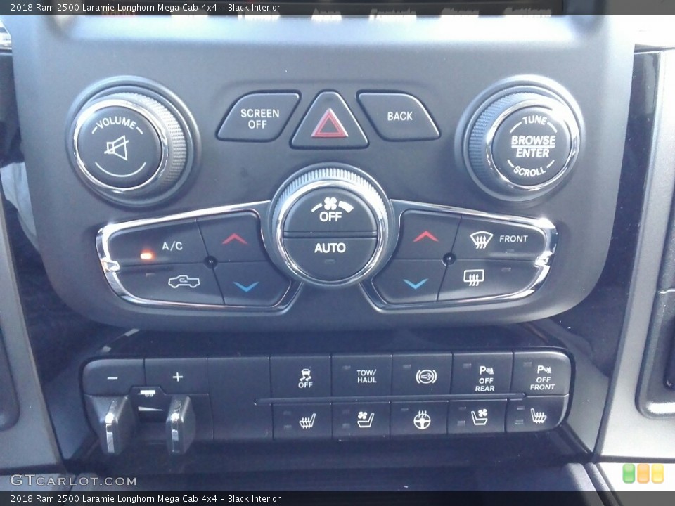 Black Interior Controls for the 2018 Ram 2500 Laramie Longhorn Mega Cab 4x4 #123142724
