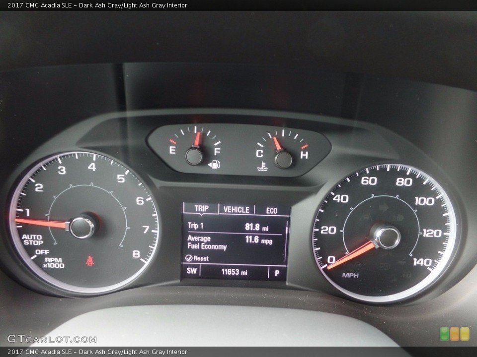 Dark Ash Gray/Light Ash Gray Interior Gauges for the 2017 GMC Acadia SLE #123149387