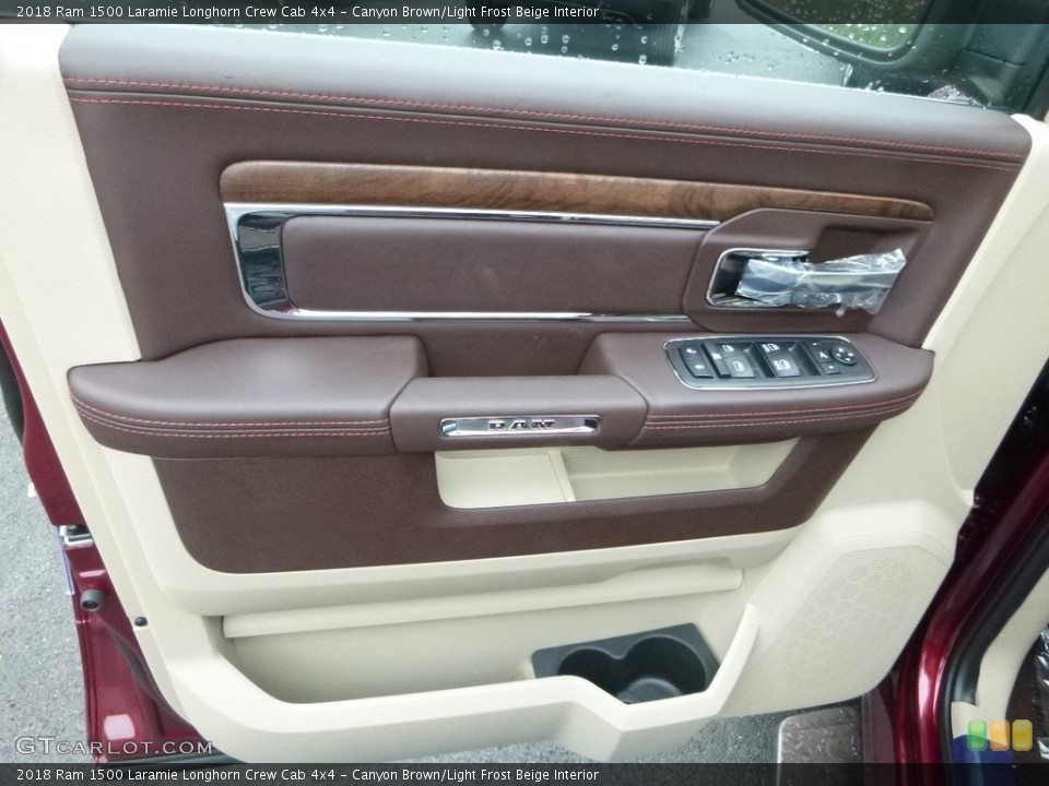 Canyon Brown/Light Frost Beige Interior Door Panel for the 2018 Ram 1500 Laramie Longhorn Crew Cab 4x4 #123153386