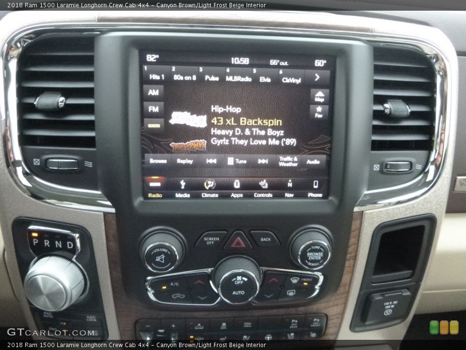 Canyon Brown/Light Frost Beige Interior Controls for the 2018 Ram 1500 Laramie Longhorn Crew Cab 4x4 #123153398