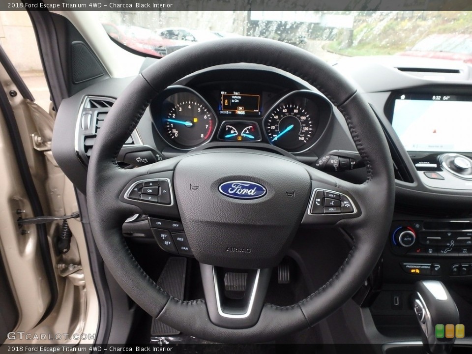 Charcoal Black Interior Steering Wheel for the 2018 Ford Escape Titanium 4WD #123164934