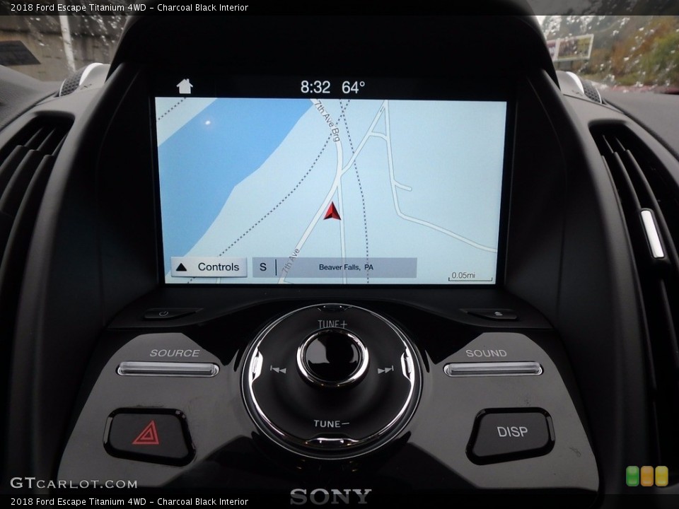 Charcoal Black Interior Navigation for the 2018 Ford Escape Titanium 4WD #123164976