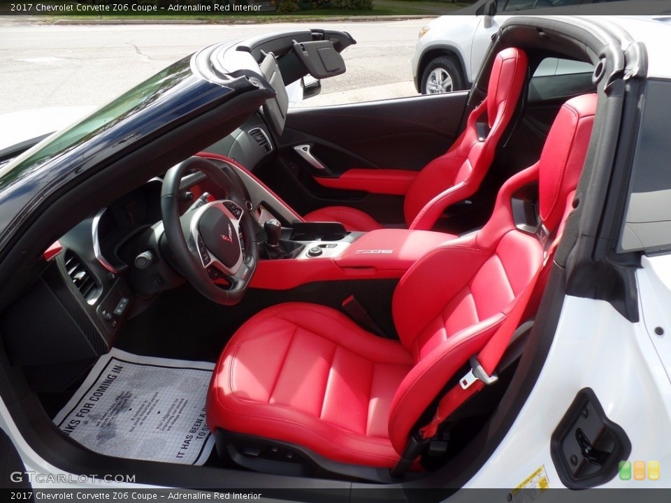 Adrenaline Red Interior Front Seat for the 2017 Chevrolet Corvette Z06 Coupe #123202320