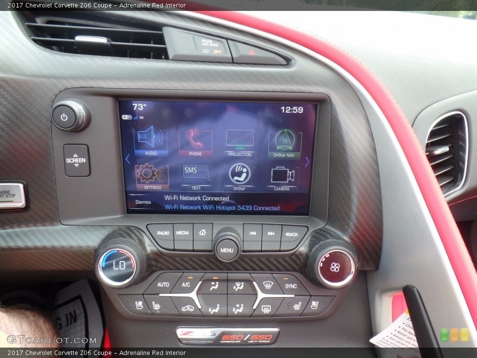 Adrenaline Red Interior Controls for the 2017 Chevrolet Corvette Z06 Coupe #123202521