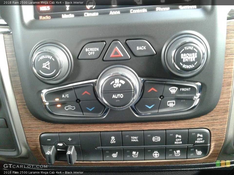 Black Interior Controls for the 2018 Ram 2500 Laramie Mega Cab 4x4 #123203694