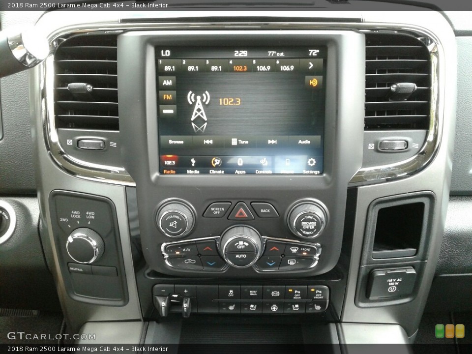 Black Interior Controls for the 2018 Ram 2500 Laramie Mega Cab 4x4 #123205851