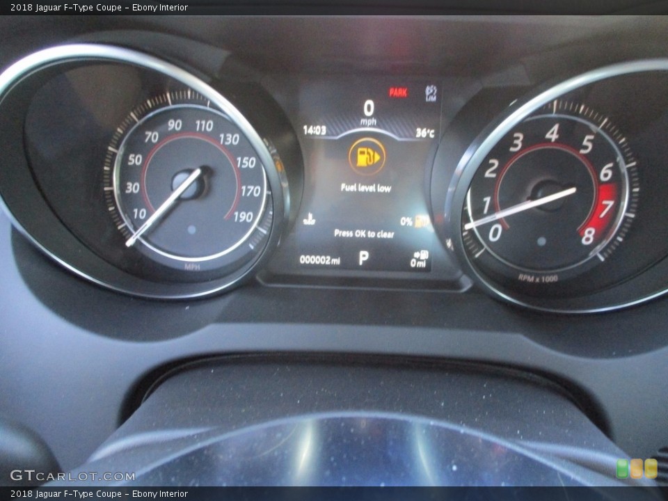 Ebony Interior Gauges for the 2018 Jaguar F-Type Coupe #123214792