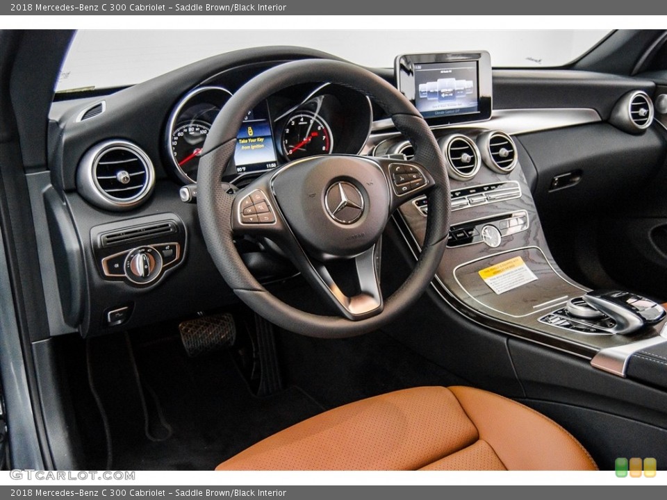 Saddle Brown/Black Interior Dashboard for the 2018 Mercedes-Benz C 300 Cabriolet #123221845