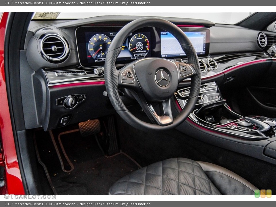 designo Black/Titanium Grey Pearl Interior Dashboard for the 2017 Mercedes-Benz E 300 4Matic Sedan #123223330