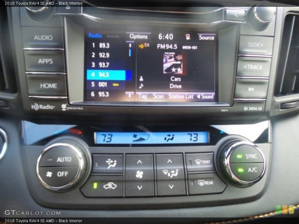 Black Interior Controls for the 2018 Toyota RAV4 SE AWD #123229405