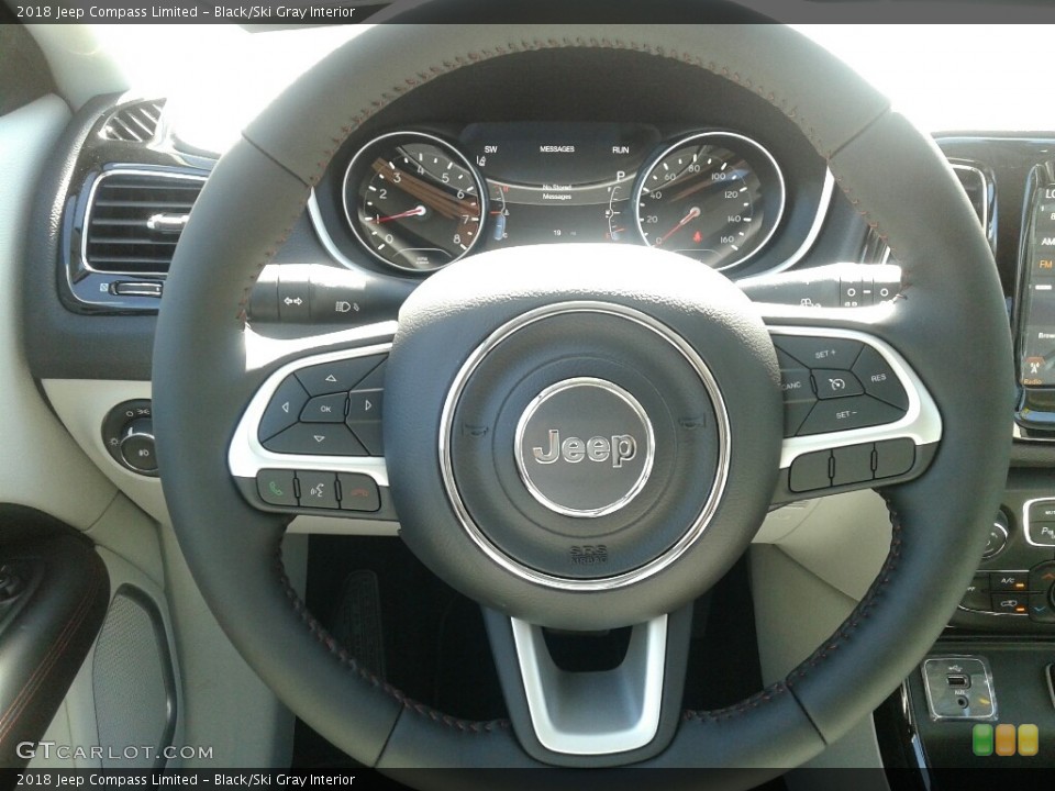 Black/Ski Gray Interior Steering Wheel for the 2018 Jeep Compass Limited #123242374