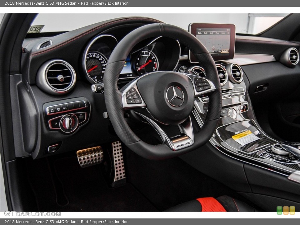 Red Pepper/Black Interior Dashboard for the 2018 Mercedes-Benz C 63 AMG Sedan #123246022